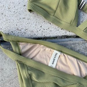 Zulu & Zephyr green ribbed bikini set
